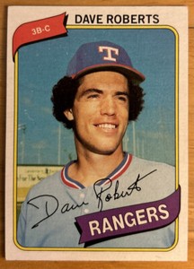 1980 Topps Dave Roberts Baseball Card #93 Rangers 3B-C Low-Grade O/C VG