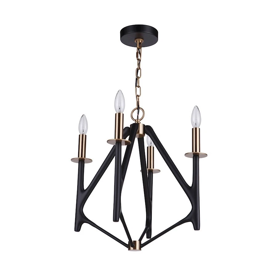 Craftmade Reserve 4 Light Chandelier, Black/Brass/Nickel - 55534-FBSB - Image 1 of 1