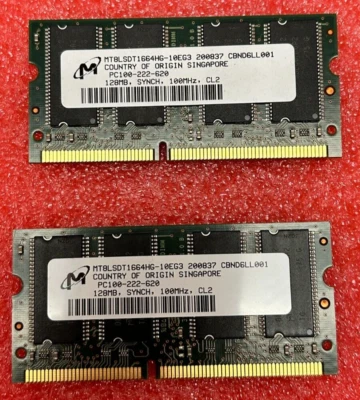MICRON MT8LSDT1664HG-10EG3 128MB, SYNCH, 100MHz, CL2 (CBND6LL001) (QTY 2) - Image 1 of 3