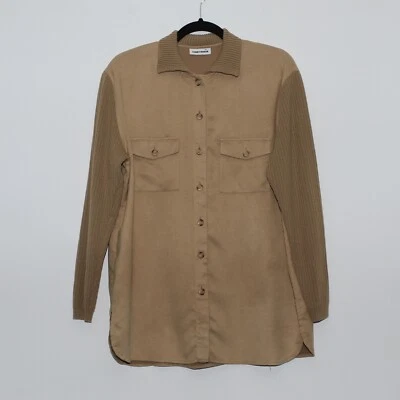 Camisa marrón para mujer Gerry Veber UK 10 - mangas con cordón, abotonada, elegante informal Foto 1 de 4