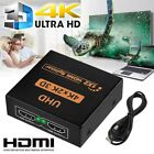 2 Way HDMI Switch Splitter Switcher 1 in to 2 Out For 4K 3D 1080 HDCP HDTV PC UK
