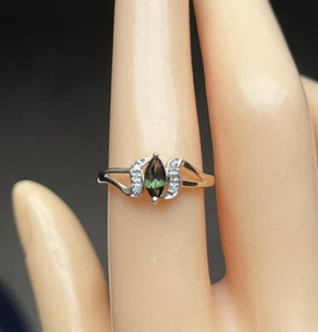 9ct Yellow Gold Mystic Topaz & Diamond Solitaire Ring, UK size N 1/2, EU size 54 - Picture 1 of 6