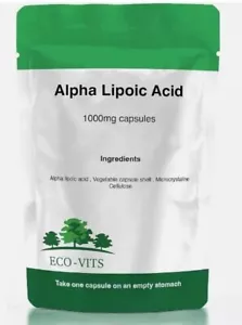 Cápsulas de ácido alfa lipoico 1000 mg - antioxidante y ayuda para el metabolismo - Imagen 1 de 2
