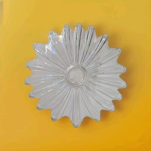 Vintage 60s Federal Glass Clear Iridescent "Celestial" 9" Plate Atomic Sunburst - Bild 1 von 2