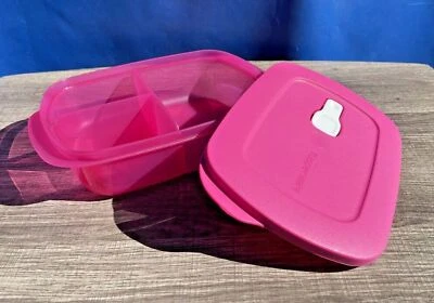 Tupperware Crystalwave Plus Microondas Rectangular Dividido Plato Contenedor Nuevo Foto 1 de 2