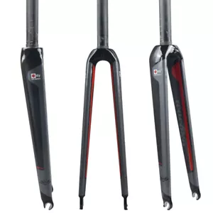 1-1/8 in Full Carbon Fiber Bicycle Fork Road Bike Rigid Forks 700C Cycling Fork - Picture 1 of 13