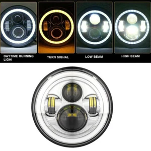 7" LED DRL Headlight Passing Lights For Harley Touring Road King Street Glide US - Bild 1 von 11