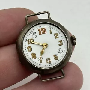 Reloj Damas 27mm Plata Esterlina 925 Estilo Trinchera Hecho en Suiza PARA RESTAURAR / REPUESTOS - Imagen 1 de 17