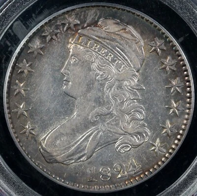 1824/1 50c O-101 Capped Bust Half Dollar PCGS AU 50 - Image 1 of 4