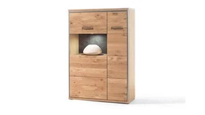 Kombihighboard Espero Highboard Vitrine Ast-Eiche Bianco teilmassiv - Bild 1 von 9