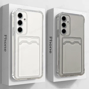 Clear Case With Card Slot For Samsung Galaxy S25 Ultra S24 S23 A16 A15 A55 Cover - Picture 1 of 13