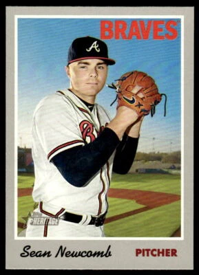 2019 Topps Heritage #17 Sean Newcomb Atlanta Braves Baseball - Image 1 of 2