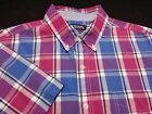 Ralph Lauren Chaps Mens Xl Shirt Short Sleeve Button-Down Multicolor Plaid Check