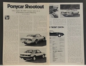 1979 3p Pony Car Shoot Out Print Ad Ford Mustang Cobra Chevrolet Camaro Z28 - Picture 1 of 1