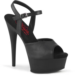 Pleaser 6" Heel Comfort Width Ankle Strap Sandals Adult Women Shoes Excite/609 - Picture 1 of 6