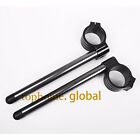 35MM Clip On Aluminum Handlebars 7/8" Motorcycle CNC Racing Black One Pair