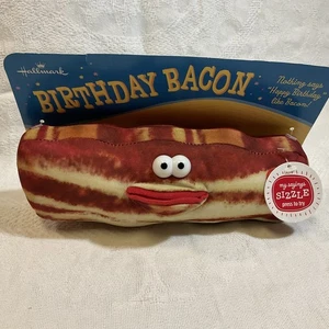 Hallmark 10" Long Birthday Bacon Talking Plush - NEW WITH TAGS - Picture 1 of 7