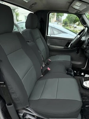 CUBIERTAS DE ASIENTO Y CONSOLA FORD RANGER 2010-2011 NEGRO/CARBÓN CUERO S AJUSTE PERSONALIZADO Foto 1 de 4