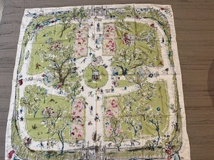 Sciarpa donna TALBOTS 100% seta verde e rosa occupata primavera parco quadrata 36" nuova con etichetta - Foto 1 di 10