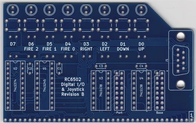 RC6502 - Digital In/Out & JoystickModul PCB - Bild 1 von 2