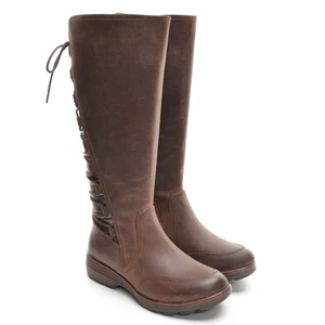 Ladies Bionica Epping Knee Boot 36.5 / 6 Brown Leather Zip Lace Shoes New in Box - Picture 1 of 7
