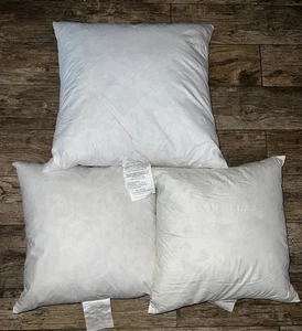 3 Ralph Lauren Polo Pillow Waterfowl Feathers 100% Cotton Inserts 18” 20” - Picture 1 of 4