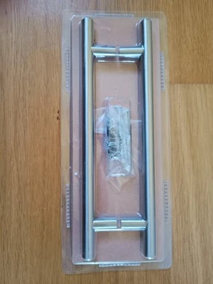 2 Pack  220mm (160mm hole dist) Brushed Nickel Effect Rod Handles 03177211 - Image 1 of 2