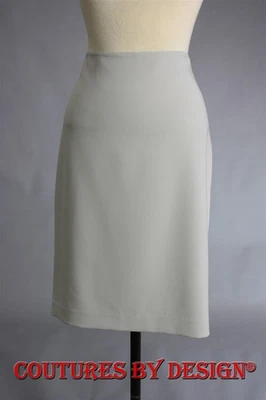 Falda de crepé marroquí tejido St John color platino beige talla 12 nueva sin etiquetas precio de venta sugerido por el fabricante $300 Foto 1 de 3