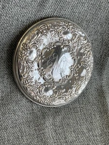 Vintage Sterlingsilber Handtuch kompakte Handtasche Handspiegel 3" - Bild 1 von 5