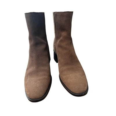 Dolce Vita Brown Suede Leather Ankle Boots Block Heel Size 8.5 Women's Shoes - Image 1 of 4