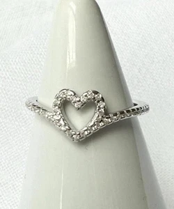 Women’s Heart Ring 925 Sterling Silver Stamped Size 8 NEW Love Valentine’s Day - Imagen 1 de 6