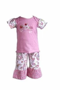 Maison Chic Pink Paisley Cupcake Top & Pants Set  18 Months - Picture 1 of 3