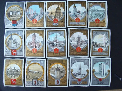 RUSSIA 1977-80 EMBLEM OLYMPIAD SPORT TOTAL  34 #ABC 3        Y - Image 1 of 3