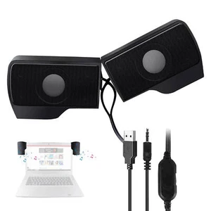 Mini Computer Speaker USB Wired Speakers Universal Stereo Sound Loudspeaker - Picture 1 of 10