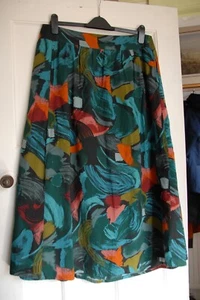 Seasalt Mevagissey skirt size 16 BNWT A/W 2024 Lelant Abstract Mix teal olive - Picture 1 of 9
