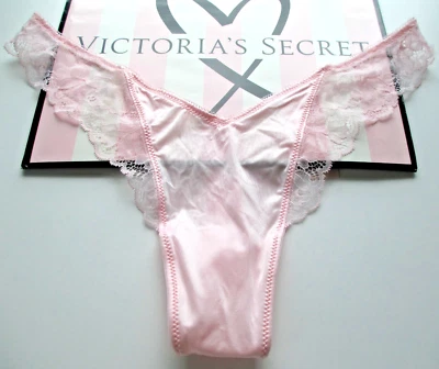 VICTORIA'S SECRET MUY SEXY TANGA PIERNA ALTA PANTY ÁNGEL ROSA S M L XL ribete de encaje Foto 1 de 4