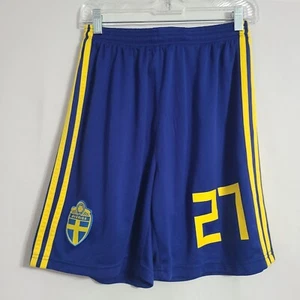Adidas Boys Shorts Youth Shorts Blue Yellow Sverige Size XL - Picture 1 of 8