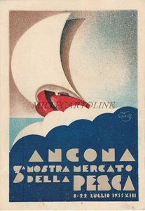 ANCONA - 3a Mostra Mercato della Pesca 1935 Cartolina illustrata Schiroli - Picture 1 of 2