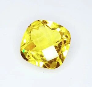 Certified Loose Gemstone 10 Ct Natural Yellow Sapphire Cushion Cut A+Quality Gem - Picture 1 of 13