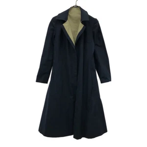Aquascutum 80s Made in England Old reversible coat Navy x beige Women - Foto 1 di 8
