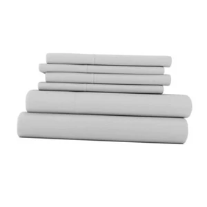 1000 Thread Count Egyptian Cotton Sheets King 4PC Sheet Set : King Light Grey - Picture 1 of 7