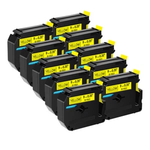 M621 MK621 M-K621 Black On Yellow Label Tape Fits For Brother PT-70 3/8" 10PK - Picture 1 of 12