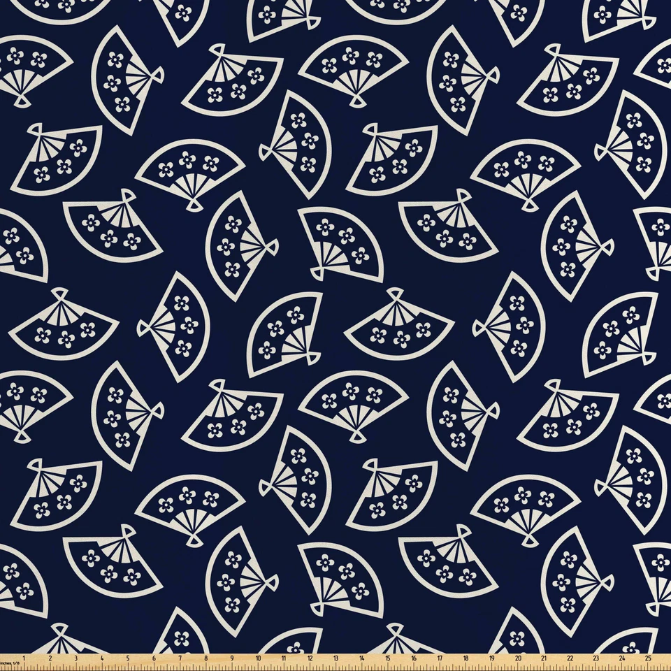 Geometrisch Satin Stoff als Meterware Fan-Muster - Bild 1 von 1