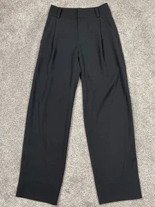 Vince Pants Womens 2 Black Pleated Trouser Straight Leg Business Office Academia - Picture 1 of 9