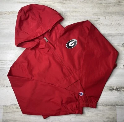 Pullover Champion Georgia Bulldogs Rojo Cortavientos 1/4 Cremallera Talla: Juvenil Grande Usado en Excelente Condición Foto 1 de 4
