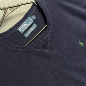 Polo Ralph Lauren maglione uomo L blu cotone manica lunga preppy - Foto 1 di 9