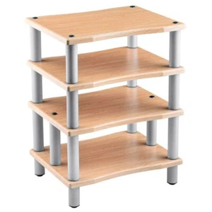 4 Shelf Audio Video TV Media Component Stand Rack Equipment Shelves Wood Maple - Picture 1 of 6
