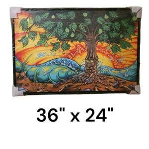 Drew Brophy Árbol de la Vida Firmado Impresión Lienzo Enmarcado 24 x 36 Naturaleza Psicodélico - Imagen 1 de 12