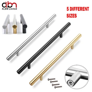 Door Handles Cupboard Cabinet Kitchen Drawer T Bar Stainless Steel Handle - Picture 1 of 23