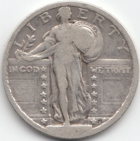 1919 Standing Liberty Quarter, VG, scratched Cover
